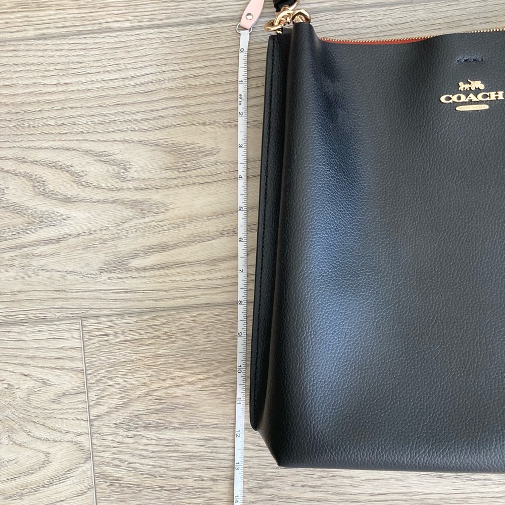 Coach Black Leather Shoulder Bag with Gold Accents - Picture 7 of 11